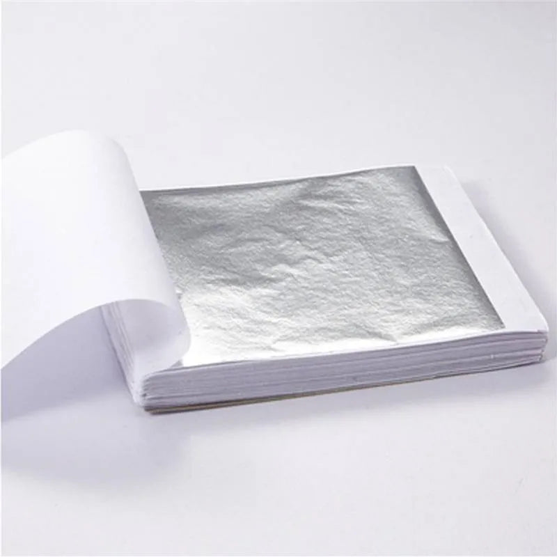 100 Pcs Sheets Pure 24K Gold Foil Leaf Anti-Aging Gilding For Food
