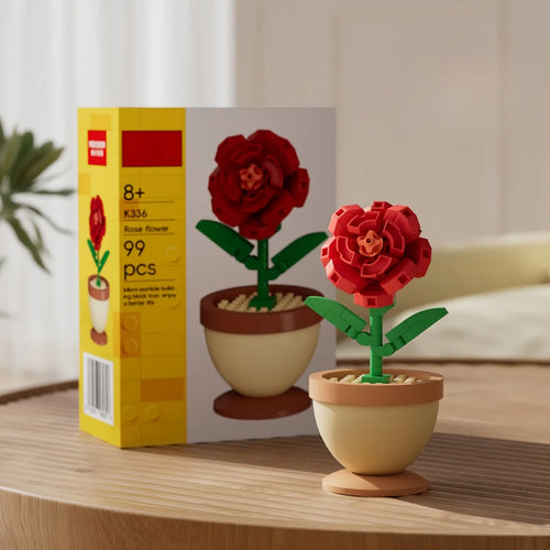 Educational Building Block Flower Bouquet Pot Plant Toy, Small Part