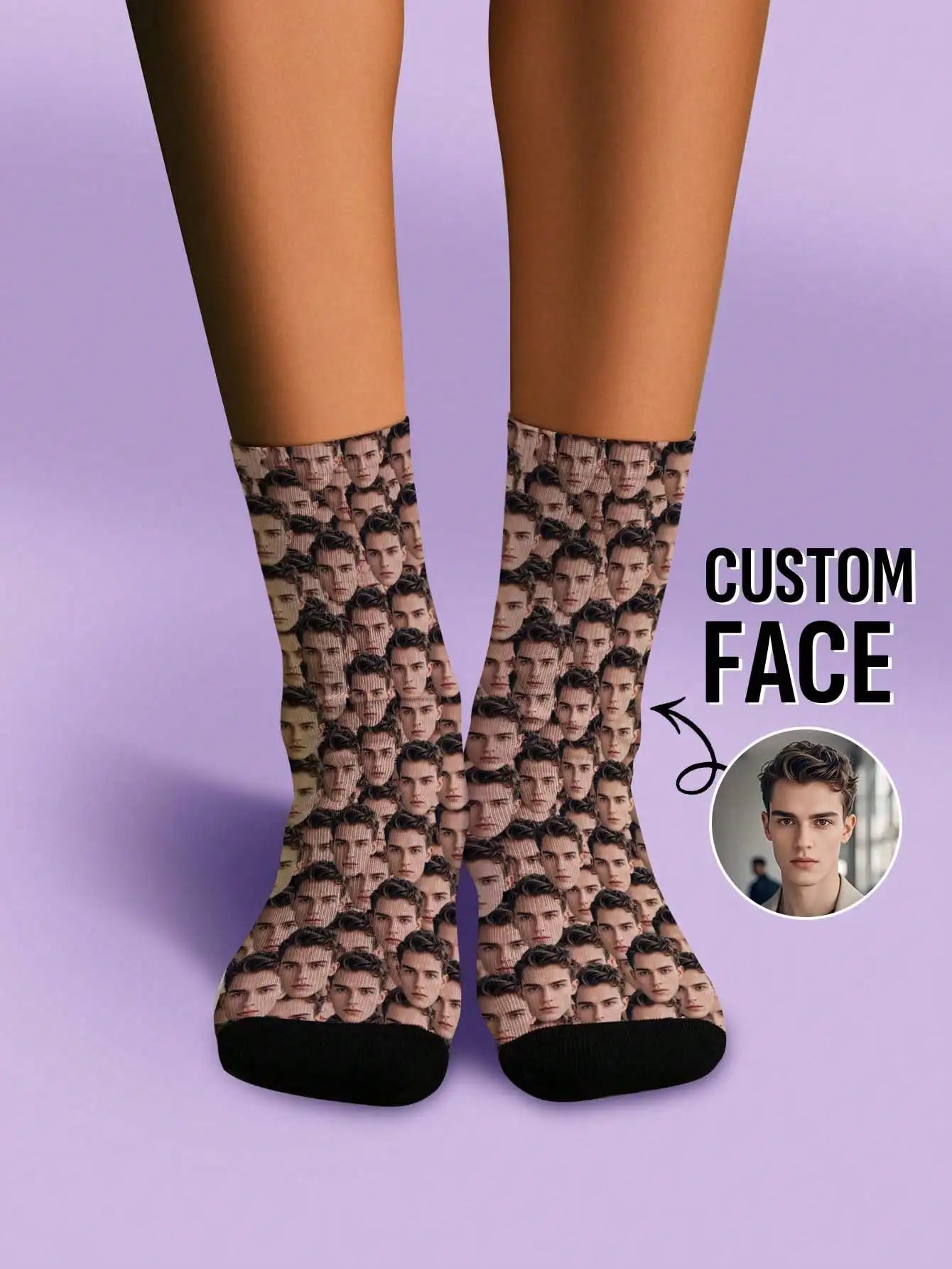 Custom Face Socks Personalized Photo Socks Funny Gift for Men Women