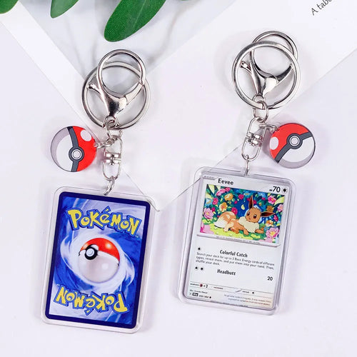 Pokémon Card Cute Acrylic Car Keychain Accessories Pikachu Charizard
