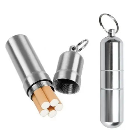 Silver Aluminum Waterproof Cigarette Box Multi-Purpose Pill Toothpick