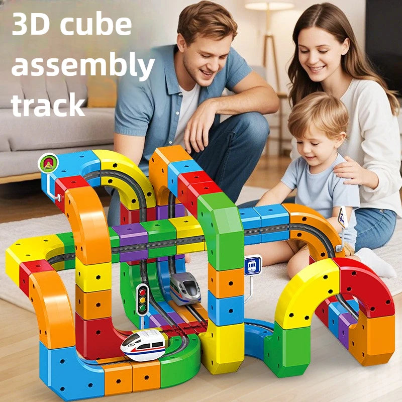 Children Magic Track Train Electric Assembled Building Blocks Magnetic