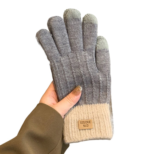 Women's Cable Knit Gloves Warm Fleece Lined Knit Gloves with