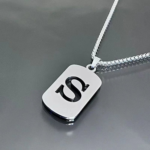 Stainless steel Men Women Pendant Necklace Hollow 26 Mother Without