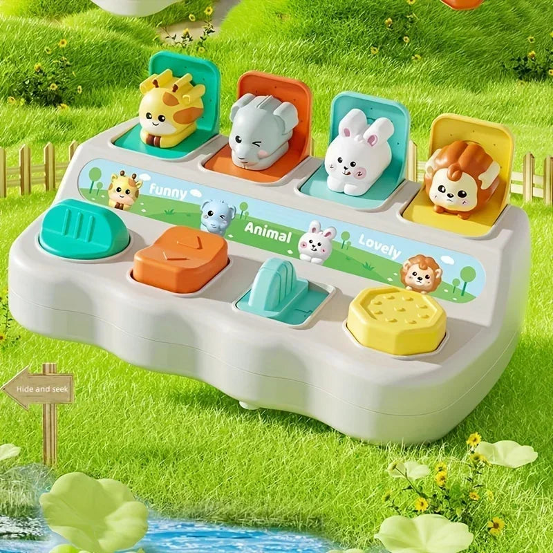 Montessori Pop-Up Animal Toy Interactive Learning Play Box for