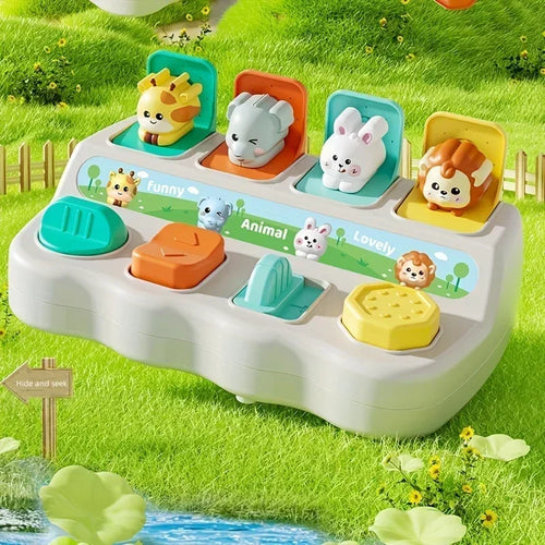 Montessori Pop-Up Animal Toy Interactive Learning Play Box for
