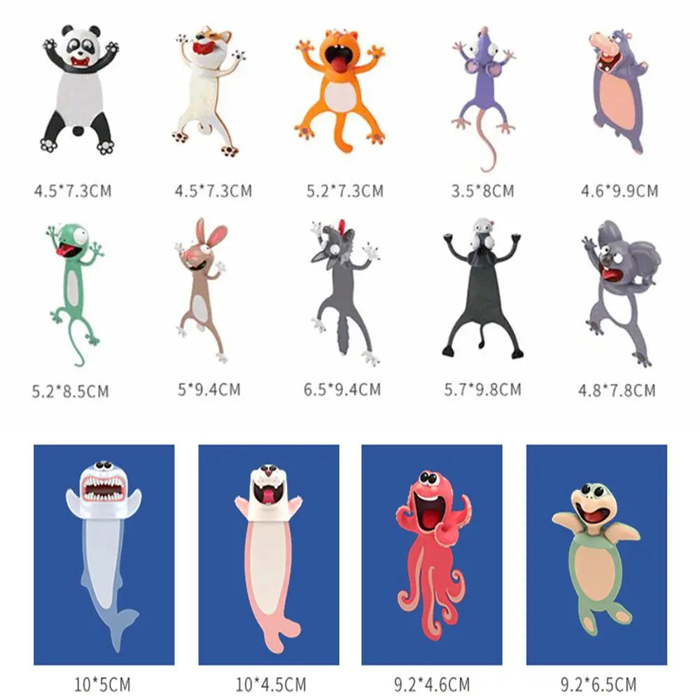 Creative Stationery Bookmarks 3D Stereo Cartoon Marker Animal