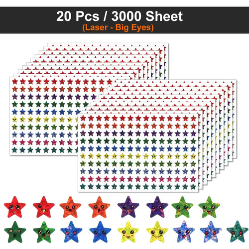 450-3000 Sheet Happy Face Stars Reward Sign Stickers Pack DIY