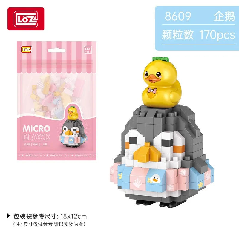 LOZ cute Cartoon Cat Animal Toy Dolphins owls chick cats dogs Model