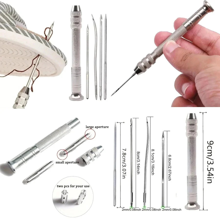 Leather Craft Sewing Kit Waxed Thread Hand Quilting Needles Sewing