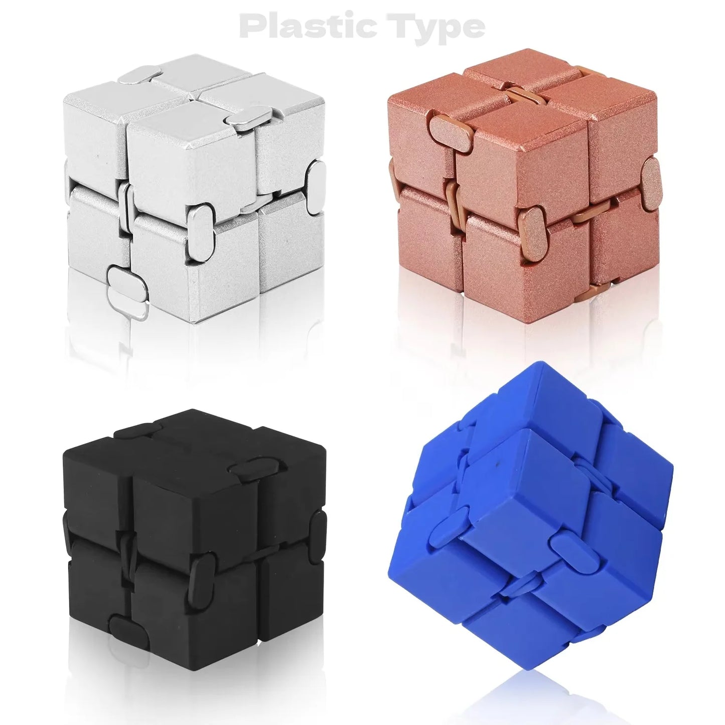 Alloy&Plastic Infinity Cube Fidget Toy Ultra-Durable Sensory Stress