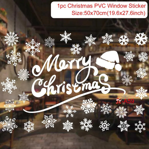 Christmas Window Sticker Merry Christmas Decorations For Home 2023
