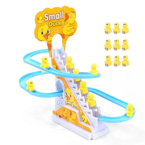 Climbing Stairs Track Toys Electric Duck DIY Rail Racing Track Roller