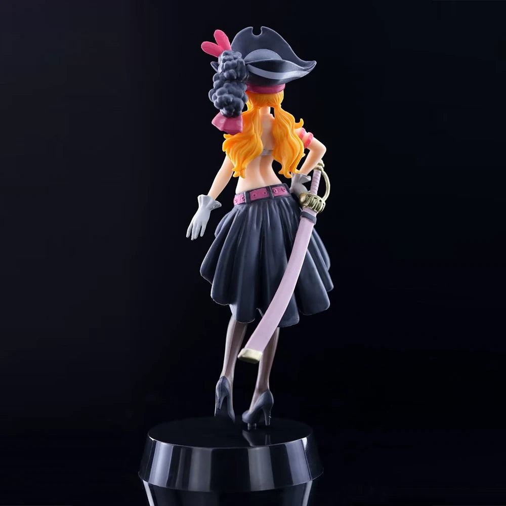 19.5CM Anime One Piece Nami Black Clothes Action Figure ONE PIECE FILM