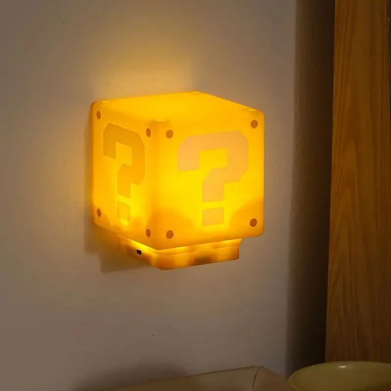 LED Question Mark Brick Night Light With Music USB Charging Desk Lamp