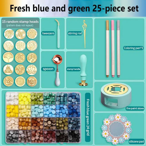 Wax Seal Stamp Set Lacquered Stamp Sealing Wax Kit DIY Craft Supplies