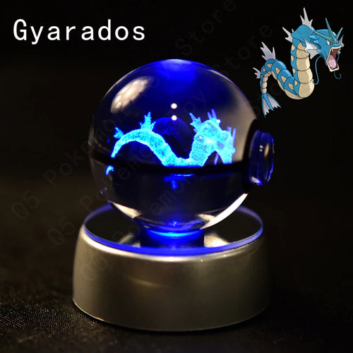 Pokemon Crystal Ball 3D Pikachu Mewtwo Mew Gengar Night Light Lamp