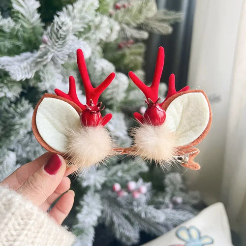 Christmas Antler Hair Clips Pendants Xmas Ornaments Merry Christmas