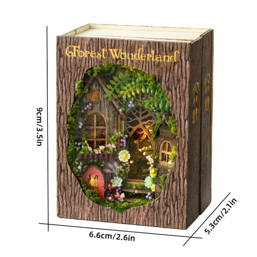 Doll House Kit Wooden Puzzle Assembly Building Model Toys Hourly Light