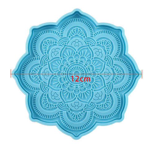 Mandala Coaster Silicone Mold Round Tray Cup Mat Epoxy Resin Casting
