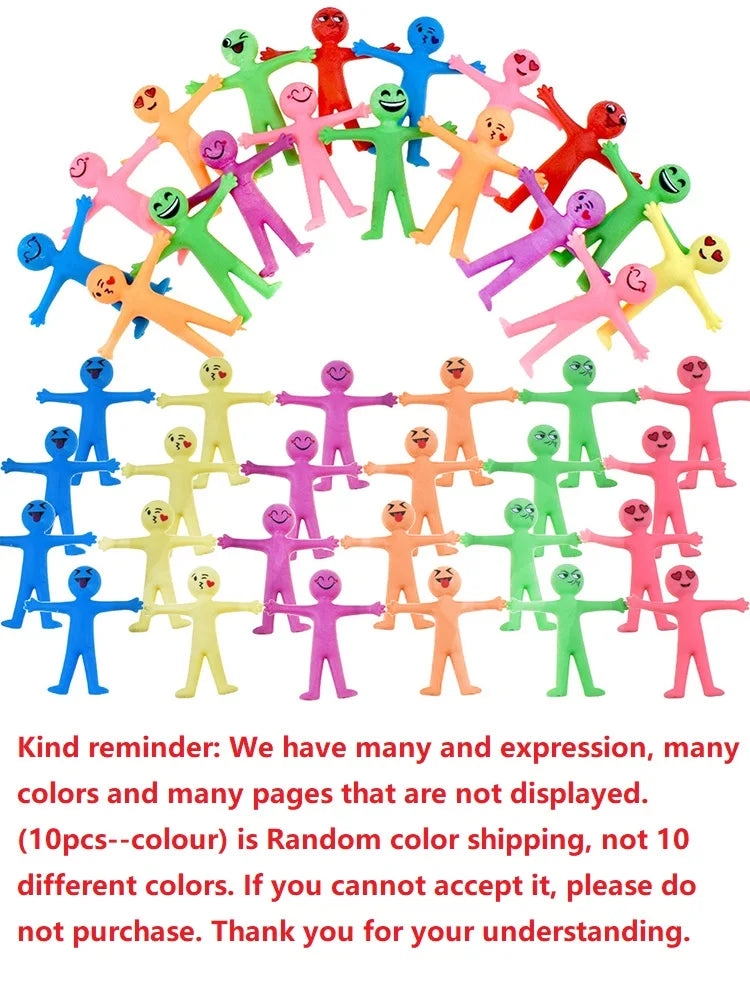 10Pcs Novelty Stretchy Stretch Toy Cute Colorful Yellow Stress Relief