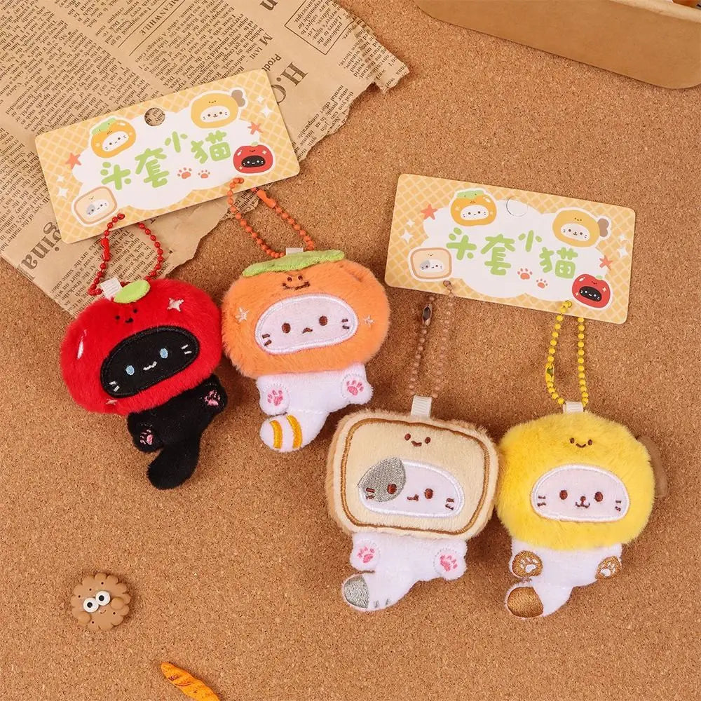 Multicolor Plush Cat Keychain Pendant Car Decoration Cartoon Cat