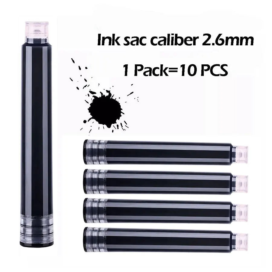 1-100Pcs/Set Retro Metal Fountain Pen Replaceable Ink Elegant Gift for