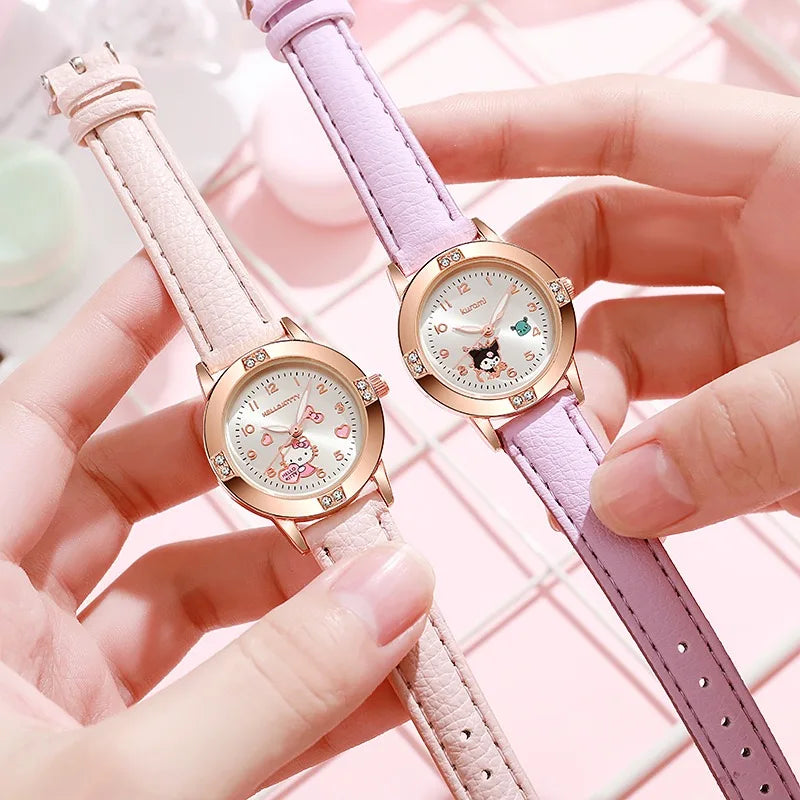 Sanrio Hello Kitty Watch Kawaii Kuromi Cinnamoroll Quartz Casual