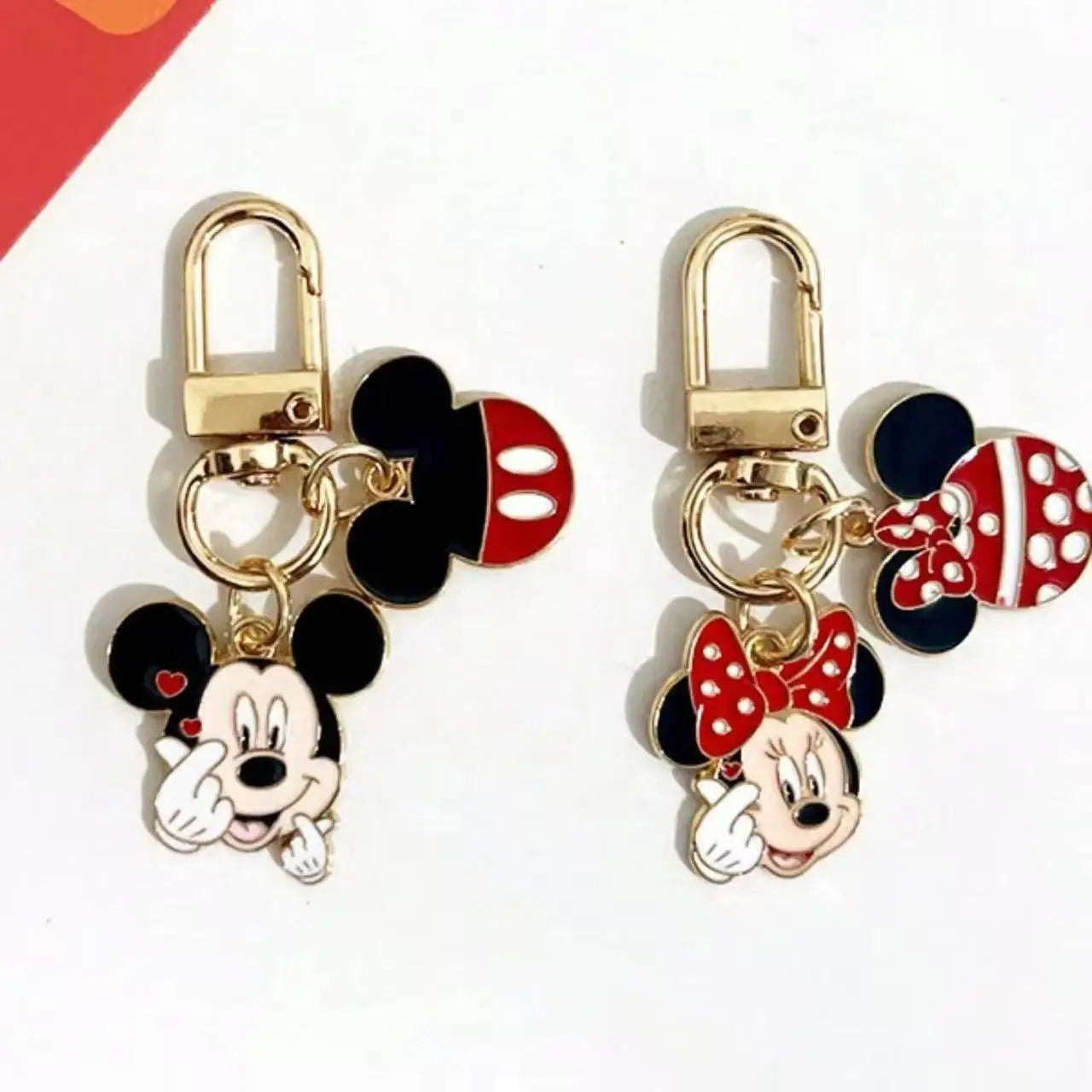 2pcs Disney Mickey Mouse Metal Keychain, Minnie Mouse, Kawaii Bag
