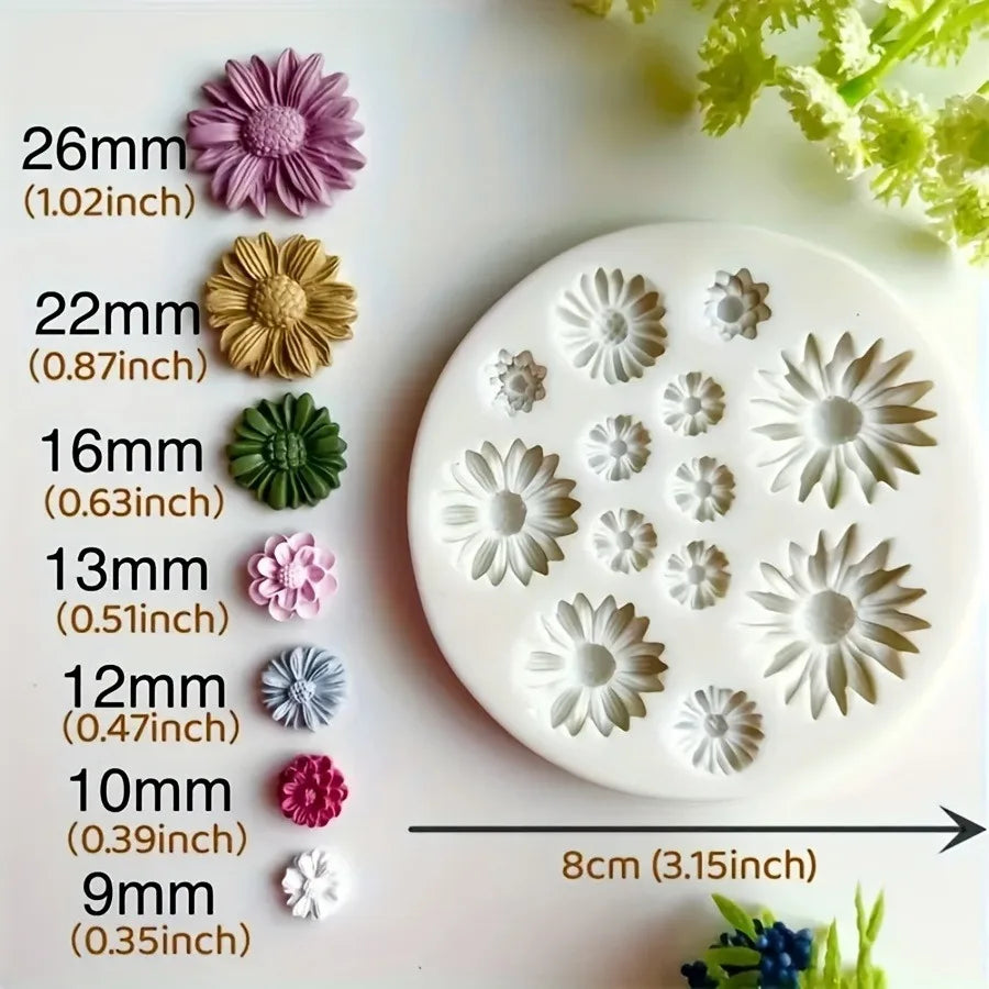 1pc Flower Silicone Mould Bouquet Polymer Clay Flower Casting Mold For