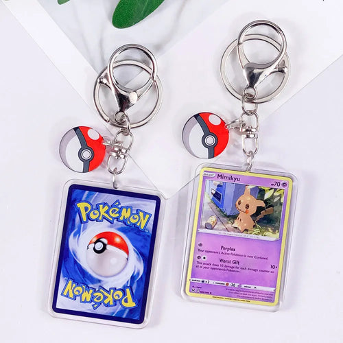 Pokémon Card Cute Acrylic Car Keychain Accessories Pikachu Charizard
