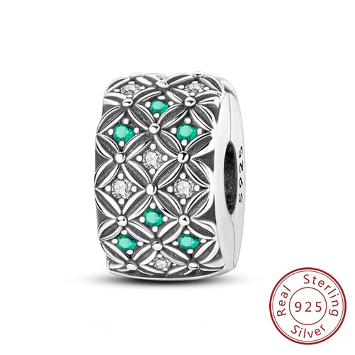Fit Original Charms Beads 925 Sterling Silver Clip Charms Zircon