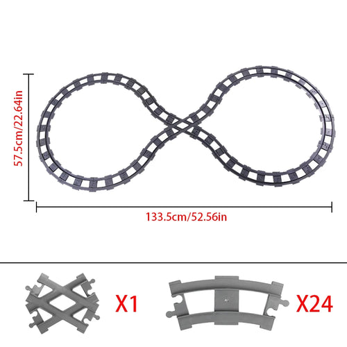 Big Size Building Block Bricks Train Tracks Crossover Parts Switch