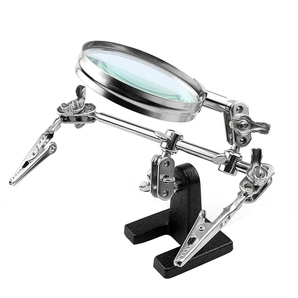 Helping Hands Magnifier Stand with Dual Alligator Clips Adjustable 5X