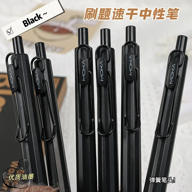 6PCS Retractable Gel Ink Pen Set Smooth Writing 0.5mm Fine Point