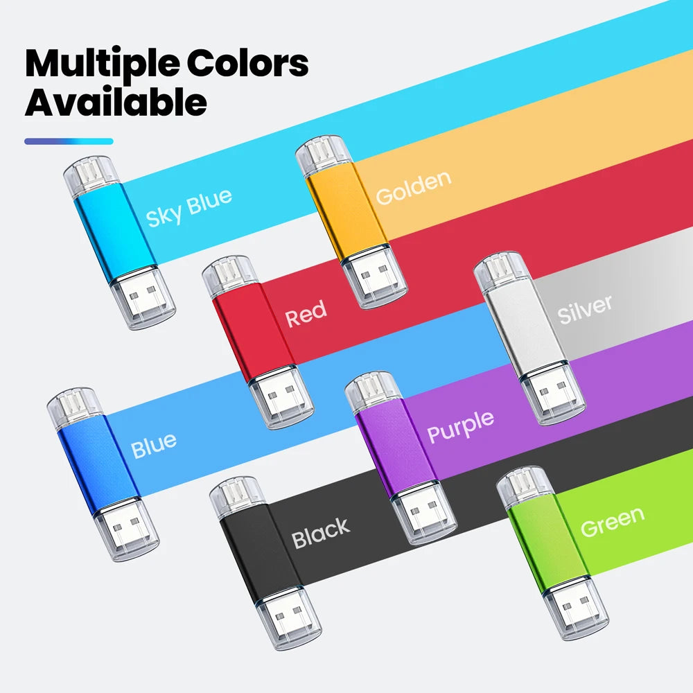 High speed TYPE C 2in1 USB flash drive 128GB 64GB 32GB metal Pen drive