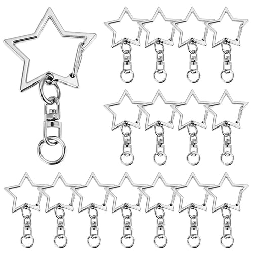 5/15/25/50 Sets Star Shaped Snap Keychain Lobster Claw Clasp with