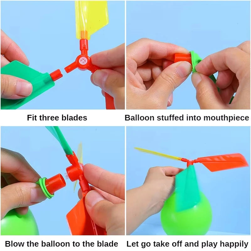 5PCS Propeller Balloon Helicopter Toys Children's DIY Balloon with