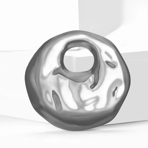 Stainless Steel Irregular Ring Brooches for Women Unisex Glossy