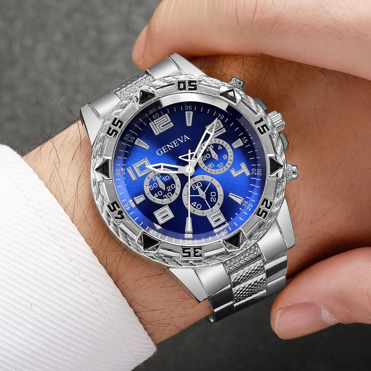 1/4PCS Luxury Big Dial Men Business Watch Fashion Mens Quartz Watches
