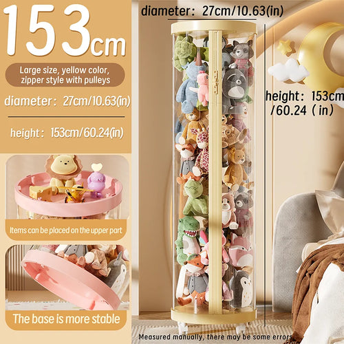 Transparent Doll Storage Box Plush Toy Organization Toy Storage Tube