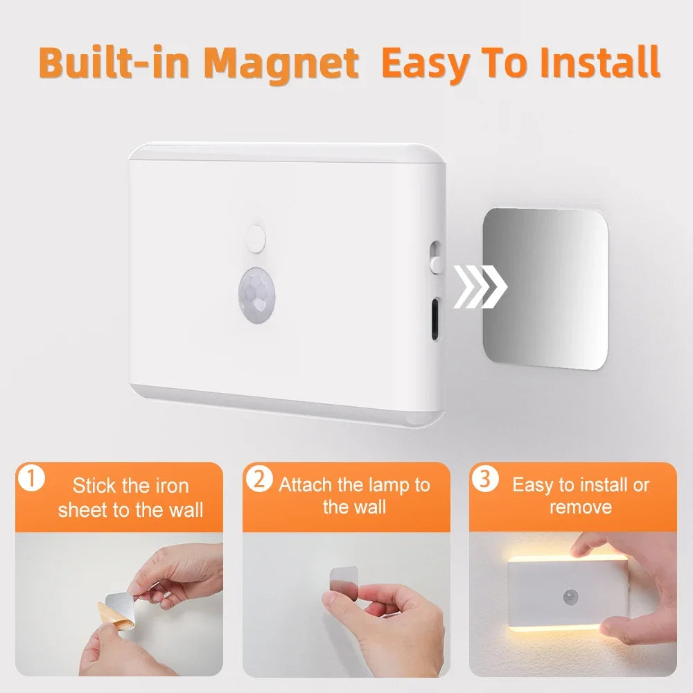 LED Motion Sensor Night Light, 3 Modes Stair Lamp, Dimmable Lighting