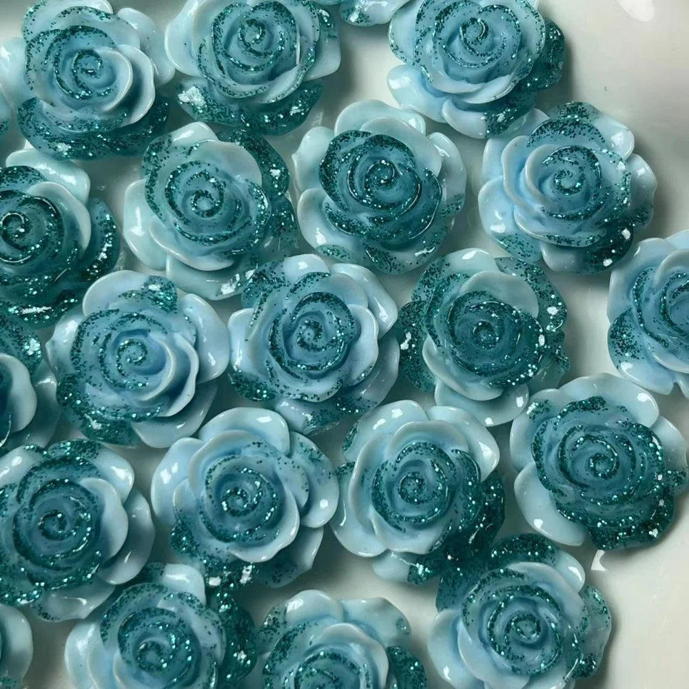 10Pcs 18mm Rose Flower Resin Accessories Cabochon Earring Hair Clip