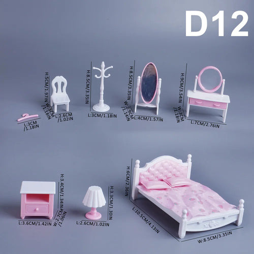 1:12 Miniature Furniture Forest Family Kitchen Toy Dining Table