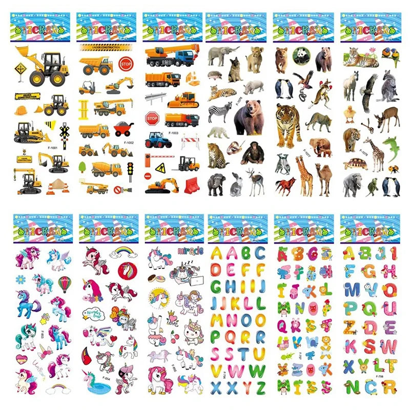 12pcs/set Children Bubble Stickers 3D Sticker Toy Plastic Multiple