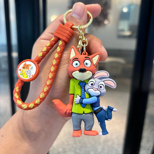 Anime Zootopia 2 Figure Cute PVC Doll Car Key Ring Accessories Bag