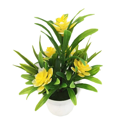 Artificial Flowers Plant Pot Simulate Fake Plastic Flowers Home Office