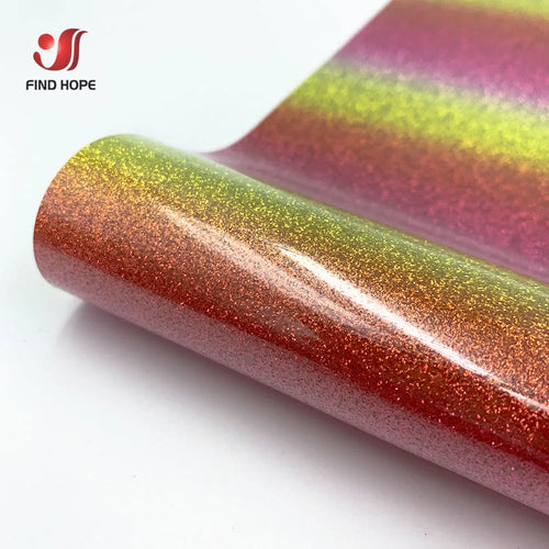 Heat Transfer Vinyl HTV Craft Rainbow Glitter Iron-on Transfer Garment