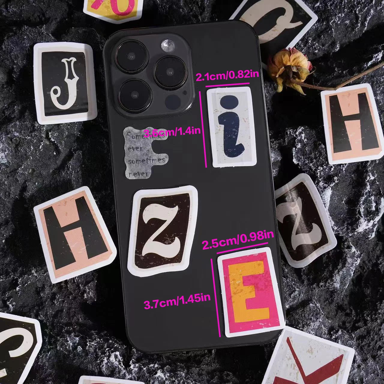 DIY Retro Letter Colorful English Alphabet Stickers, Decorative