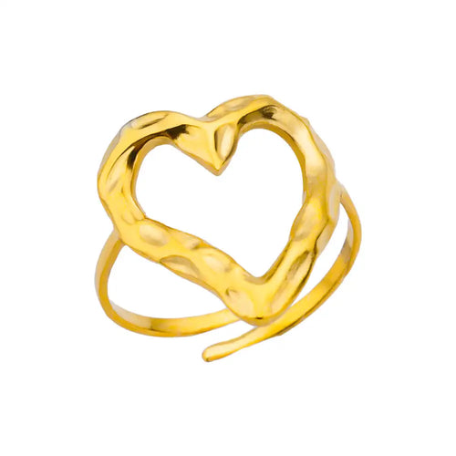 Stainless Steel Rings for Women Waterproof Open Gold Color Ring
